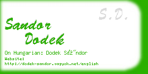 sandor dodek business card